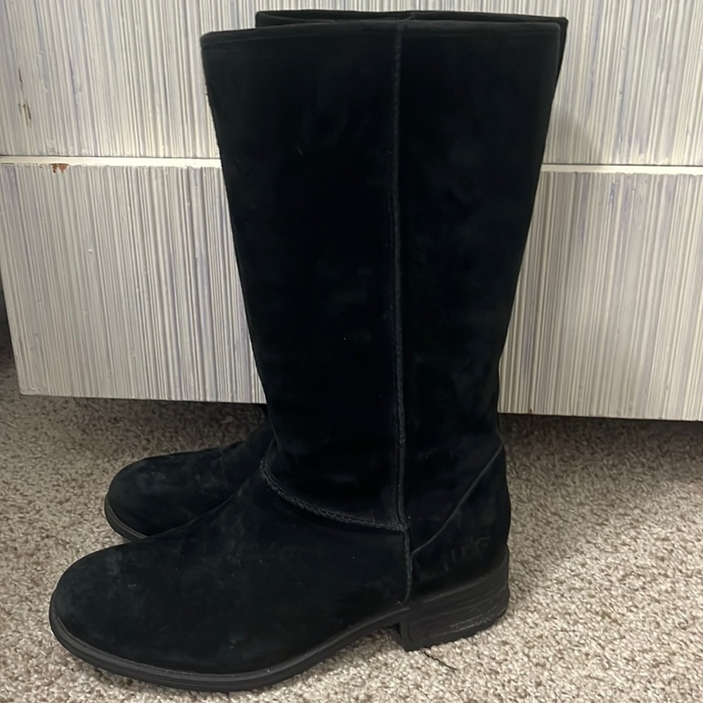 Black Ugg Tall Boots With 1” Heel